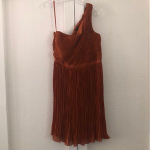 Club Monaco Orange one sleeve cocktail dress.